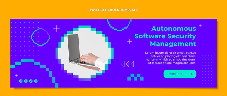 Free Vector flat design technology twitter header