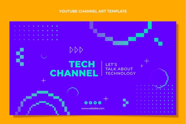 Tecnologia di design piatto youtube channel art