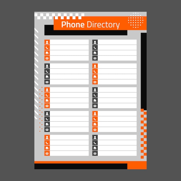 Free vector flat design telephone directory template design