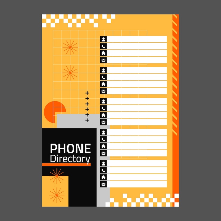 Free Vector flat design telephone directory template design