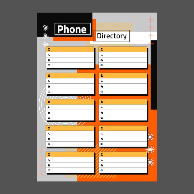 Free vector flat design telephone directory template design