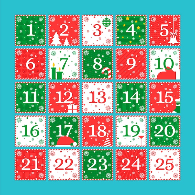 Free vector flat design template advent calendar