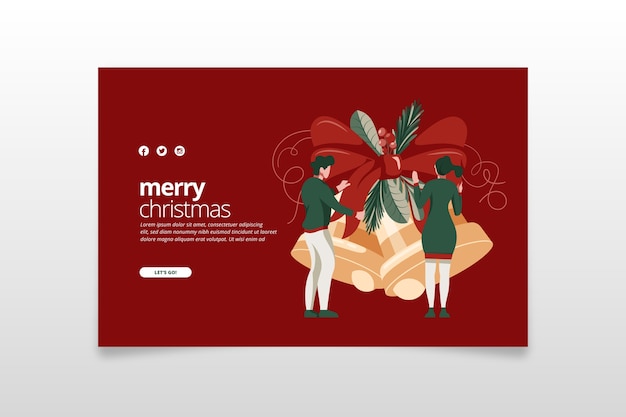 Free vector flat design template christmas landing page