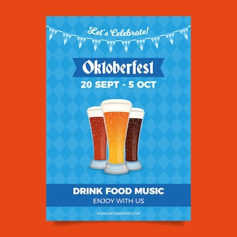Poster di design piatto modello oktoberfest