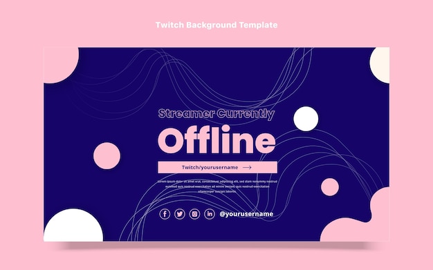 Free vector flat design template of science twitch  background