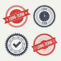 Free vector flat design term stamp collection