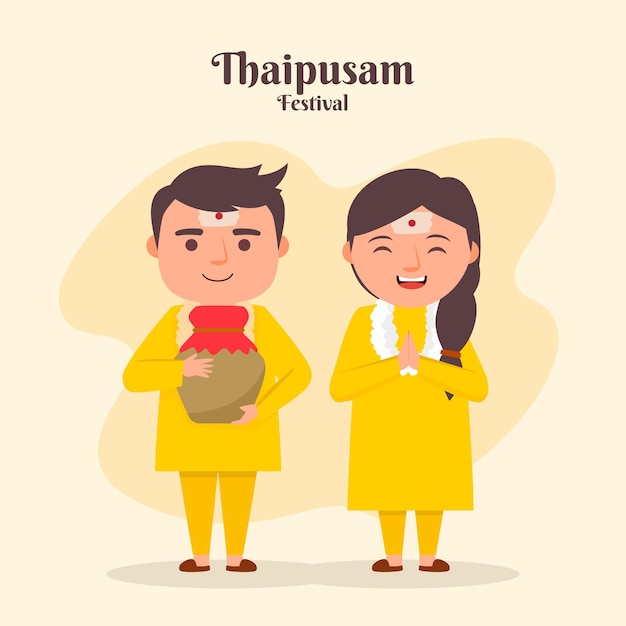 Flat design thaipusam festival