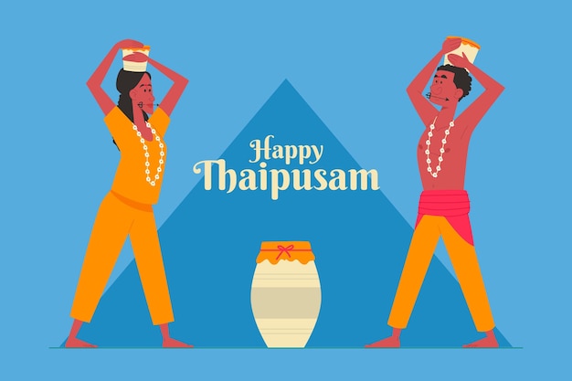 Free vector flat design thaipusam festival