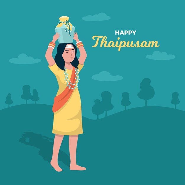 Free vector flat design thaipusam festival