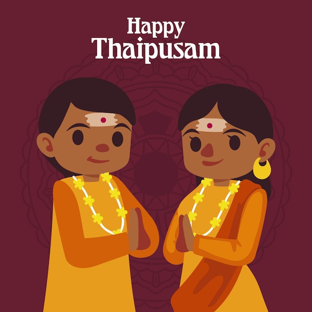 Flat design thaipusam festival