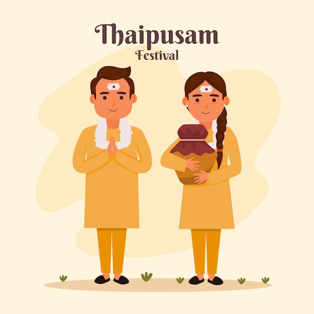 Flat design thaipusam festival