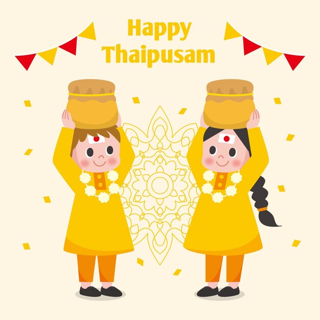 Flat design thaipusam festival