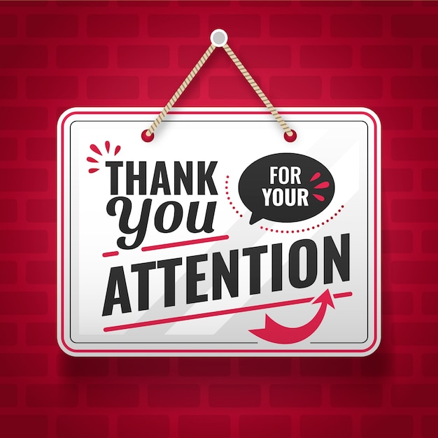 Flat design thank you for your attention label