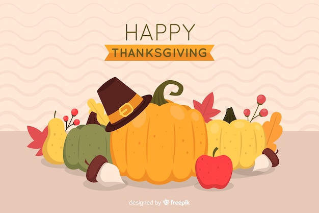 Free vector flat design of thanksgiving background