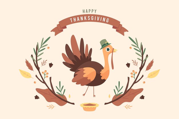 Flat design thanksgiving background