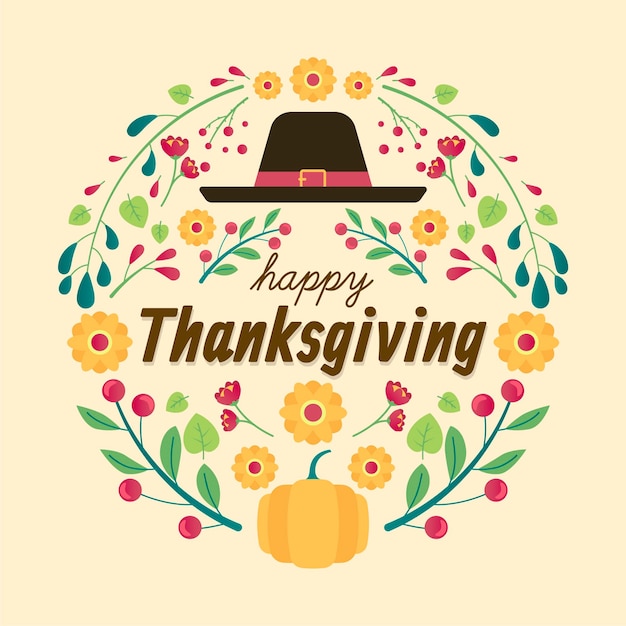 Flat design thanksgiving background