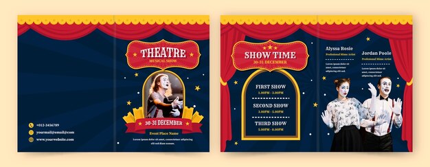 Flat design theatre show brochure