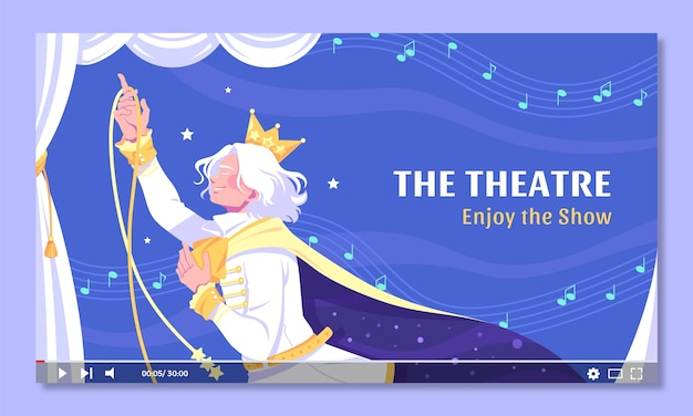 Flat design theatre show youtube thumbnail