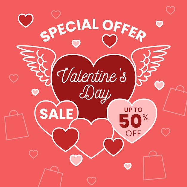 Flat design theme for valentines day sale