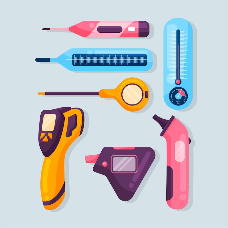 무료 Vector 평면 디자인 온도계 유형