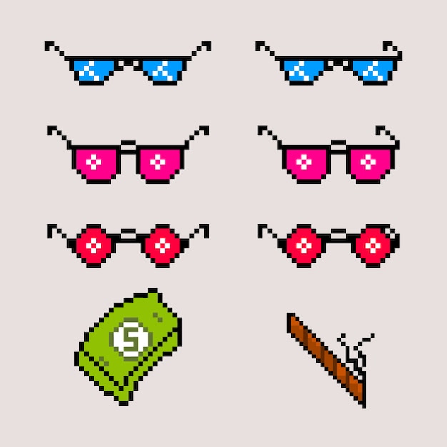 Free vector flat design  thug life sunglasses element collection