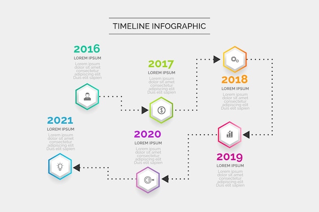 평면 디자인 타임 라인 infographic