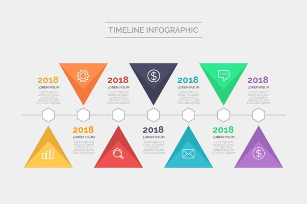 Flat design timeline infographic