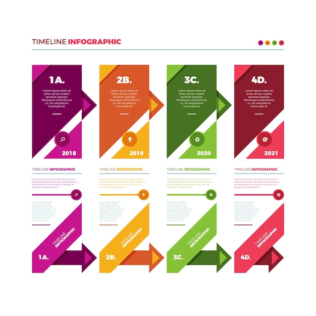 무료 벡터 평면 디자인 타임 라인 infographic