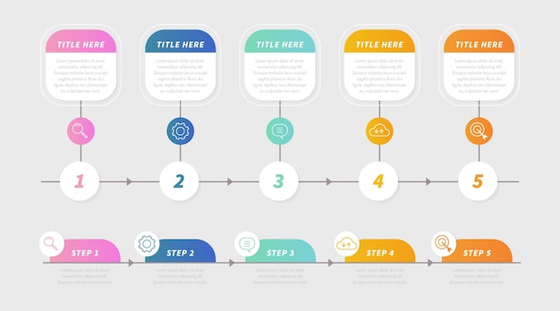 Flat design timeline infographic