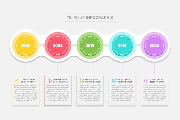 Flat design timeline infographic