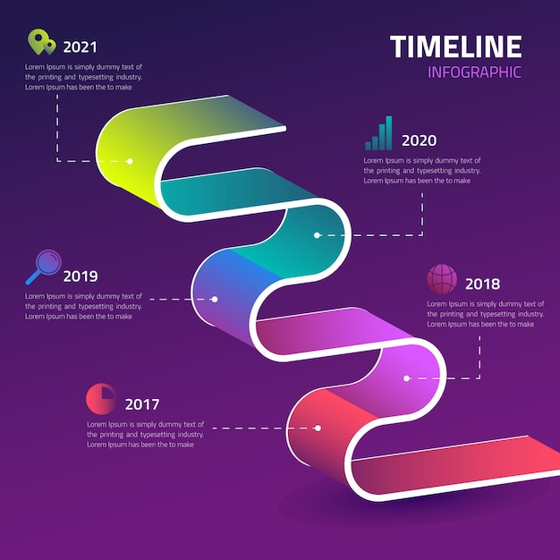 Infografica timeline design piatto