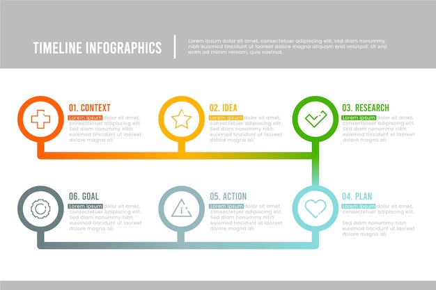 Free vector flat design timeline infographic