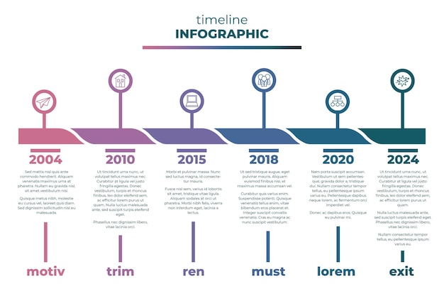 Infografica timeline design piatto