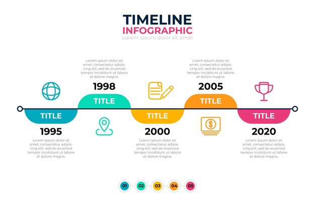 Flat design timeline infographic