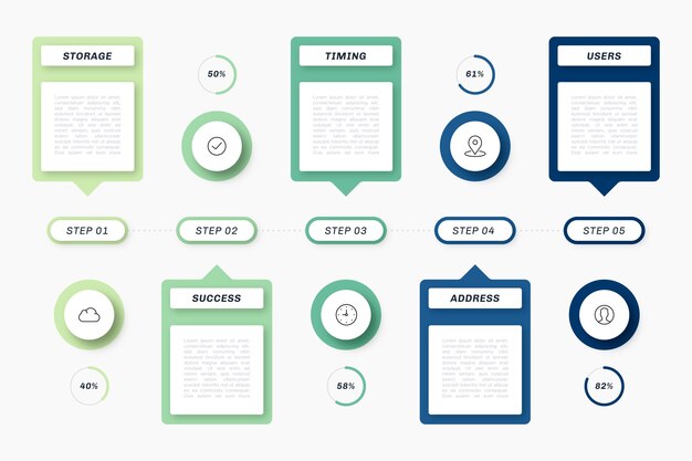 Flat design timeline infographic