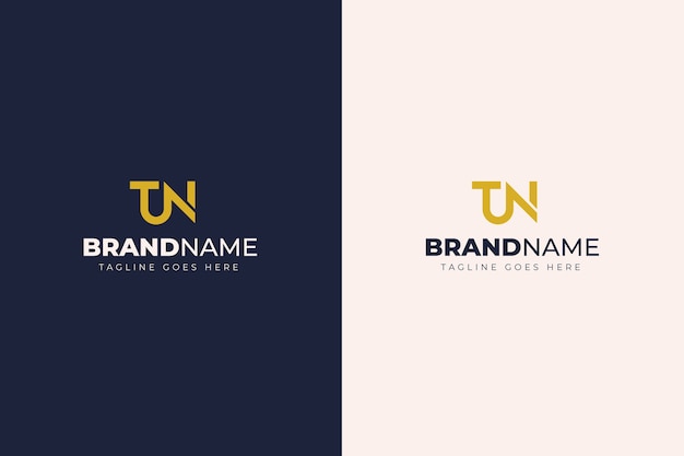 Free vector flat design tn or nt logo template