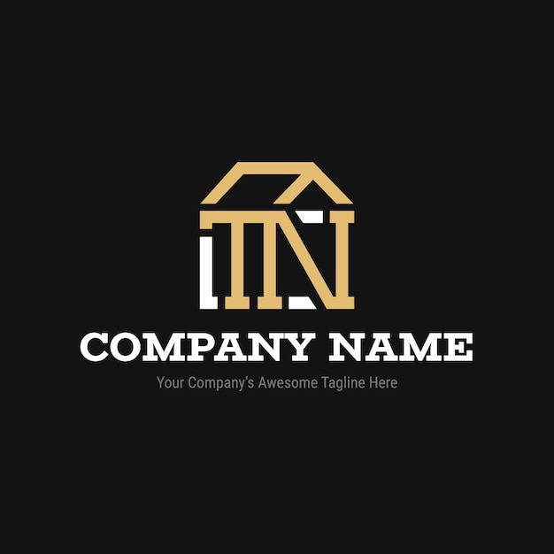Flat design tn or nt logo template