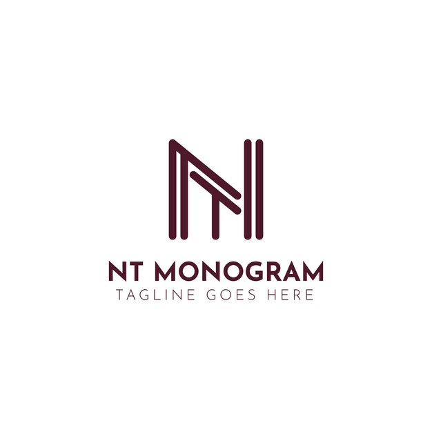 Flat design tn or nt logo template