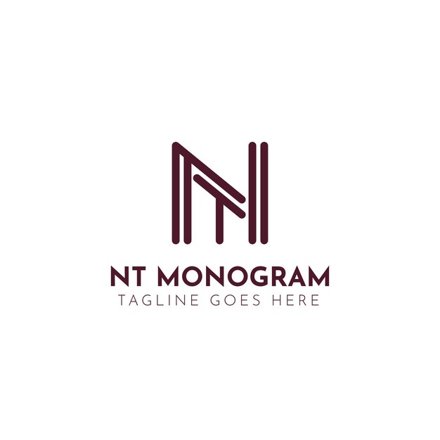 Плоский дизайн шаблона логотипа tn или nt