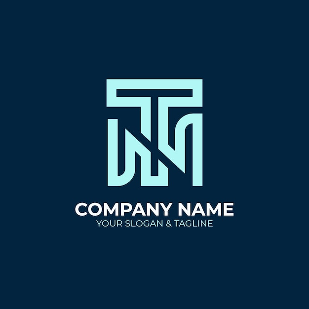 Flat design tn or nt logo template