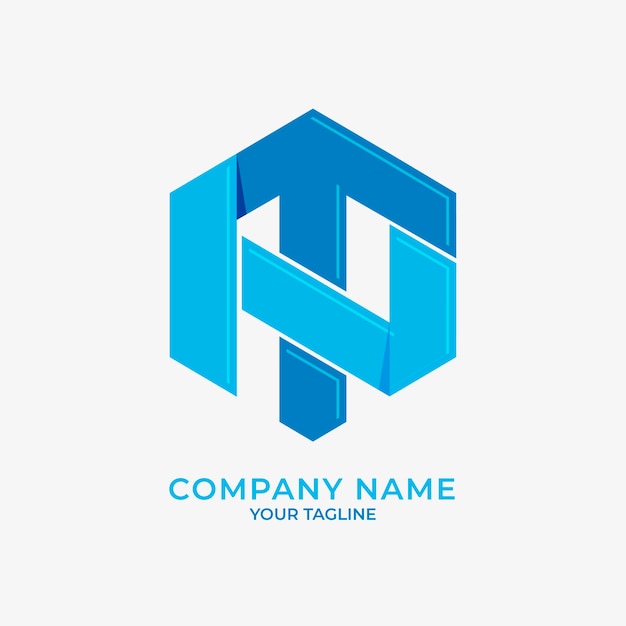 Free vector flat design tn and nt logo template