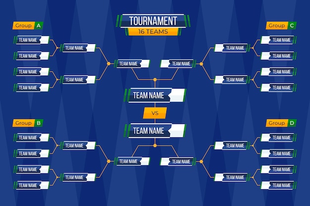 Free vector flat design tournament schedule template