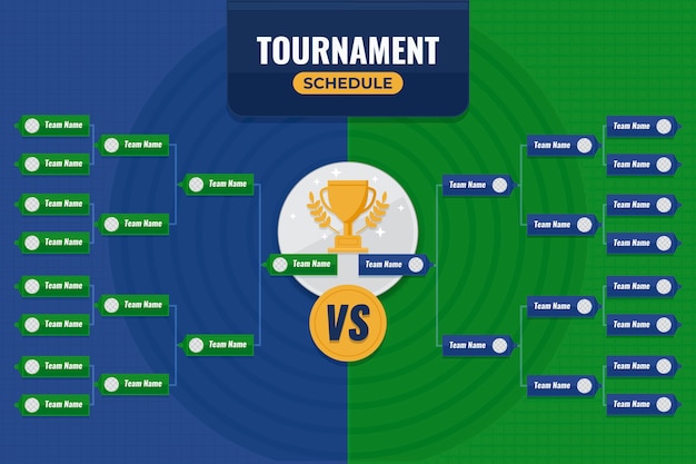 Free vector flat design tournament schedule template