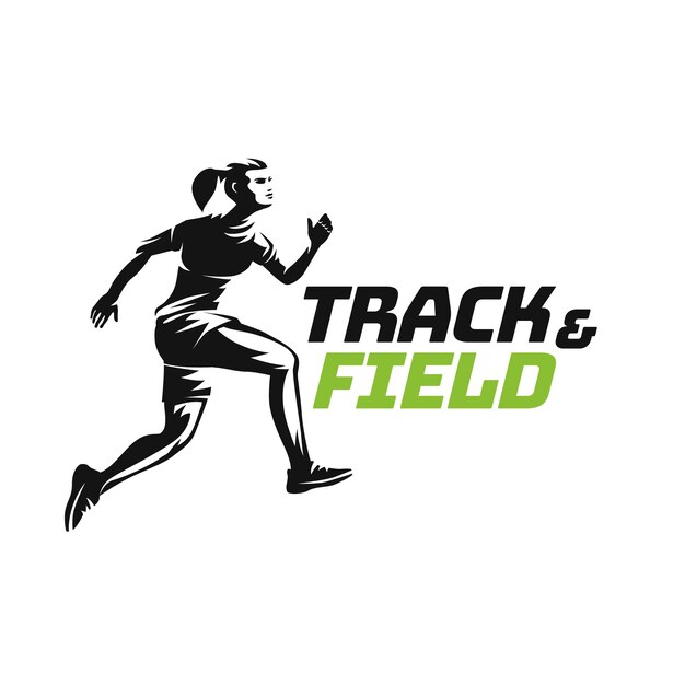 Flat design track and field logo template