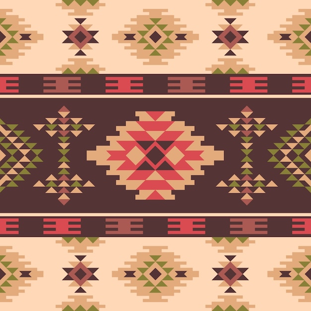 Бесплатное векторное изображение Плоский дизайн традиционный индейский узор