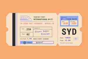 Free vector flat design train ticket template