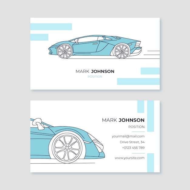 Free vector flat design transport business card template