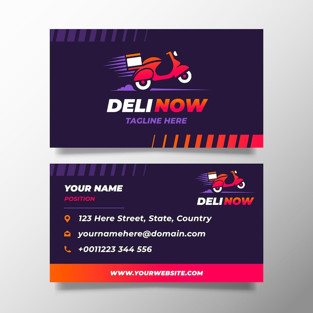 Free vector flat design transport business card template