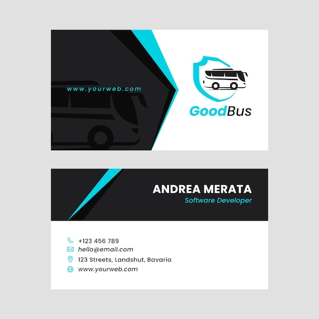 Free vector flat design transport business card