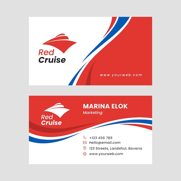 Free vector flat design transport business card